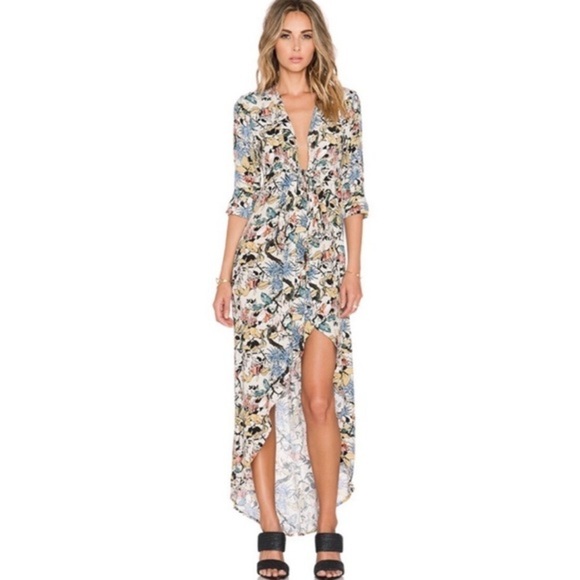 KNOT SISTERS MORRISON KIMONO FLORAL BUTTON FROM HI LOW BOHO 3/4 SLEEVE DRESS XS - Picture 4 of 14